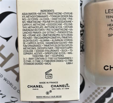 Chanel Les Beiges foundation ingredients